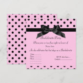 ELEGANT PINK BACHELORETTE EINLADUNG (Vorne/Hinten)