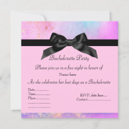 ELEGANT PINK BACHELORETTE INVITE Gold Detail Einladung