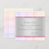 ELEGANT PINK BACHELORETTE Tartan New Diamonds Einladung (Vorne/Hinten)