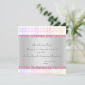 ELEGANT PINK BACHELORETTE Tartan New Diamonds Einladung (Stehend Vorderseite)