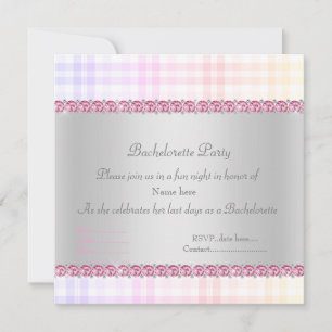 ELEGANT PINK BACHELORETTE Tartan New Diamonds Einladung