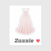 Elegant Pink Ball Gown Emoji Aufkleber (Blatt)