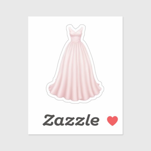 Elegant Pink Ball Gown Emoji Aufkleber (Blatt)