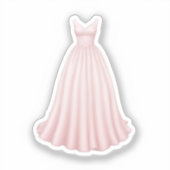 Elegant Pink Ball Gown Emoji Aufkleber (Vorderseite)