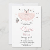 Elegant Pink Ballerina Birthday Einladung (Vorderseite)