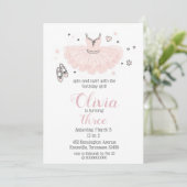 Elegant Pink Ballerina Birthday Einladung (Stehend Vorderseite)