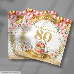 Elegant Pink Balloons 80th Birthday Gästebuch<br><div class="desc">Feiern Sie 80 wunderbare Jahre mit unserem Boho Blush Floral & Gold Glitzer 80. Geburtstag Gästebuch für Wünsche. Dieses Gästebuch mit zartem Aquarell, festlichen Rosa- und Goldballons und glitzernden Goldakzenten ist der perfekte Weg, um von Freunden und der Glitzer-Familie herzliche Botschaften und Erinnerungen zu erfassen. Das elegante Boho-Design bringt Charme...</div>