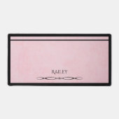 Elegant Pink Black Minimalist Executive Desk Mat Schreibtischunterlage (Vorderseite)