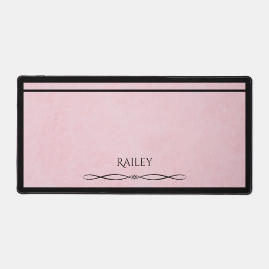 Elegant Pink Black Minimalist Executive Desk Mat Schreibtischunterlage (Vorderseite)