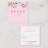 Elegant Pink Blossom Floral Empfehlungskarte (Vorne/Hinten)