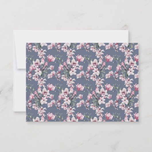 Elegant Pink Blossom Floral Vielen Dank Dankeskarte (Rückseite)