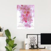 Elegant Pink Blossom - Script Serenity Gebet Poster (Heimbüro)