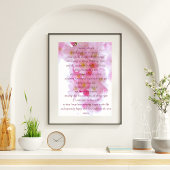 Elegant Pink Blossom - Script Serenity Gebet Poster