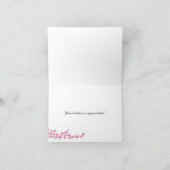 Elegant Pink Blossom Vielen Dank Dankeskarte (Innenseite)