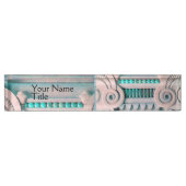 ELEGANT PINK BLUE ART NOUVEAU, FANTASY MARBLE DECO NAMENSPLAKETTE (Vorderseite)