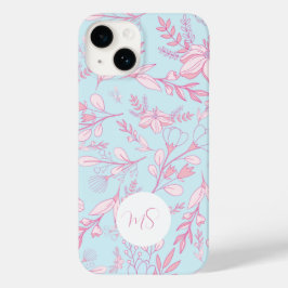 Elegant Pink Blue Floral Apple Samsung Handy Case