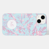 Elegant Pink Blue Floral Apple Samsung Handy Case (Rückseite (Horizontal))