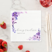 Elegant Pink Blue Purple Flowers Wedding Napkins Serviette (Beispiel)