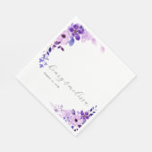 Elegant Pink Blue Purple Flowers Wedding Napkins Serviette (Ecke)