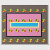 elegant_pink_BLUE_YELLOW_BROWN Geschenkpapier (Flach)