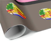 elegant_pink_BLUE_YELLOW_BROWN Geschenkpapier (Rolleneckpunkt)