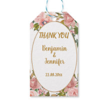 Elegant Pink Blumengrün Hochzeit Vielen Dank