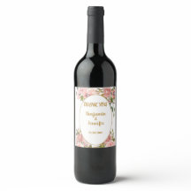 Elegant Pink Blumengrün Hochzeit Vielen Dank