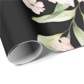 Elegant Pink Blush Eukalyptus Greenerity Black Geschenkpapier (Rolleneckpunkt)