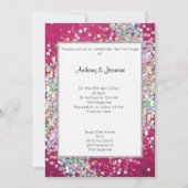 ELEGANT PINK BOKEH HOLOGRAPHIC PASTEL WEDING EINLADUNG (Vorderseite)