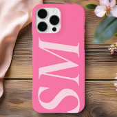 Elegant Pink Bold Initial Monogram Case-Mate iPhone Hülle