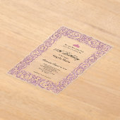 Elegant Pink Border 18th Birthday Debut Acryleinladungen (Ablage )