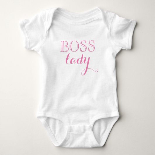 Elegant Pink Boss Lady Girl Baby Strampler (Vorderseite)