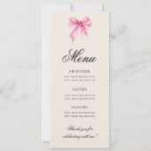 Elegant Pink Bow 16th Birthday Party Program Menu Einladung (Rückseite)
