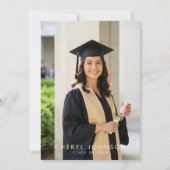 Elegant Pink Bow 2 Photo Graduation Party Einladung (Rückseite)