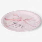  Elegant Pink Bow Baby Bridal Shower Pappteller (Schrägansicht)