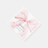Elegant Pink Bow Baby Bridal Shower Serviette (Ecke)