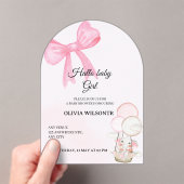 Elegant Pink Bow Baby Girl Shower  Acryleinladungen (Insitu (Handheld))
