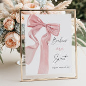Elegant Pink Bow Baby Shower Babies sind süß Poster