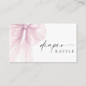 Elegant Pink Bow Baby Shower Diaper Raffle Begleitkarte (Vorderseite)