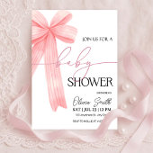 Elegant Pink Bow Baby Shower Invitation Einladung