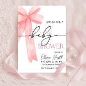 Elegant Pink Bow Baby Shower Invitation Einladung