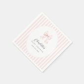 Elegant Pink Bow Baby Shower Paper Napkin Serviette (Ecke)