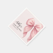 Elegant Pink Bow Baby Shower Serviette (Ecke)