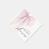 Elegant Pink Bow Baby Shower Serviette (Ecke)