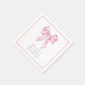 Elegant Pink Bow Baby Shower  Serviette (Ecke)