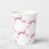 Elegant Pink Bow Birthday Pappbecher (Rückseite)