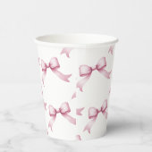 Elegant Pink Bow Birthday Pappbecher (Rechts)