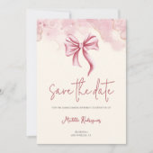 Elegant Pink Bow Birthday Quinceañera Save The Date (Vorderseite)
