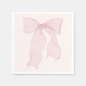 Elegant Pink Bow Birthday Serviette (Vorderseite)