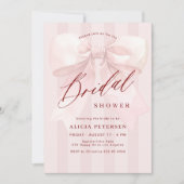 Elegant pink bow bridal shower einladung (Vorderseite)